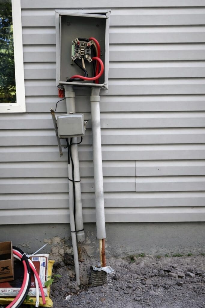 Broken electrical meter box
